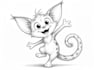 sketch, outline and color cartoon illustrations