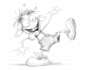 draw a cartoon character in a funny sketch