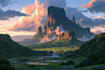 design fantasy landscape illustration