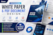 design a professional white paper and PDF document