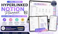 design hyperlinked notion planner, digital planner etsy digital product template