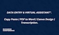 do expert data entry, transcription, and design