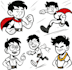 sketch cartoon characters and comic art