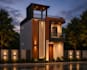 design a modern 3d home exterior elevation and realistic render