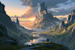 design detailed fantasy landscapes and environments
