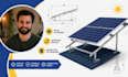 solar cad, solar panel technical drawing, mounting bracket fabrication dxf cad