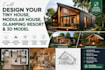 design your tiny house, project design, modular house, glamping resort, 3d model