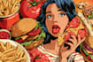 do a food pop art illustration