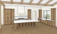 create realistic 3d kitchen design, interior layout, cabinets and rendering