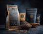 design amazon product packaging label, coffee pouch bag