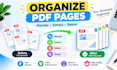 merge split PDF files, reorder, extract and organize pages