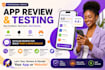 app review and test android ios app website review app ratings game testing