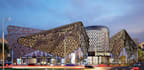 develop cgi commercial mall,shopping hub design, biomimetic retail facade render