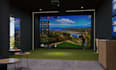 redesign3d indoor golf sim,lounge interior layout,virtual golf course,cgi render