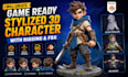 create game ready stylized 3d character in blender with rigging and fbx