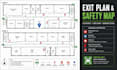 design emergency fire evacuation plan, fire safety exit plan and safety map