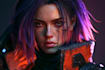 cyberpunk female character art