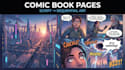 illustrate webtoon comic book pages from your script