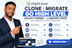 clone migrate go high level sales funnel landing page ghl website data migration