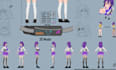 design a professional anime model sheet ready to use
