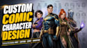 draw a custom comic character design and model sheet
