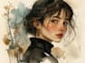 draw a sketchy watercolor portrait