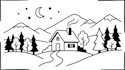 draw simple black and white illustration