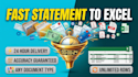 convert PDF bank statement, credit card statement, invoice, receipt to excel