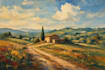 digitally oil painting landscape
