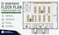 design 2d floor plan warehouse layout, storage material flow