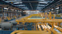 draft industrial building layout,modern factory interior design,warehouse render