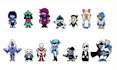 create undertale and deltarune style pixel art character sprites