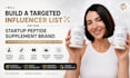 build active influencer list for startup peptide supplement brand