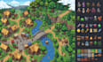 do pixel art tileset background 2d top down rpg map sprite sheet game asset