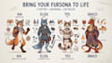 draw a custom furry character reference sheet
