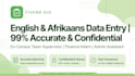 do data entry in english and afrikaans accurately