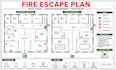 create fire evacuation plan, emergency exit plan and escape route map