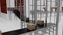 create 3d warehouse packaging operation, logistic, supply chain animation