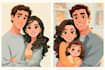 create romantic disney style couple illustration