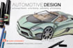 create exterior and interior car design sketches