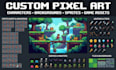 create pixel art animation spritesheet pixel art character background game asset