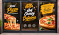 create restaurant window graphics, menu decals, storefront branding design