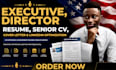 write executive director resume senior CV cover letter and linkedin optimization