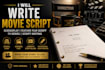 write movie script, screenplay, feature film script, tv series, script writing