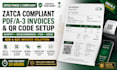 design zatca compliant invoice PDF a3 and qr code for shopify woocommerce