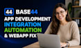 base 44 app, base 44 integration, base 44 automation, base 44 webapp fix base44