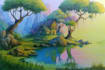 draw fantasy background and landscape