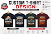 create vintage retro typography logo design for business, brand  t shirt