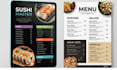 design a professional restaurant menu and price list