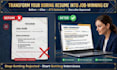 create a professional resume CV design and formatting